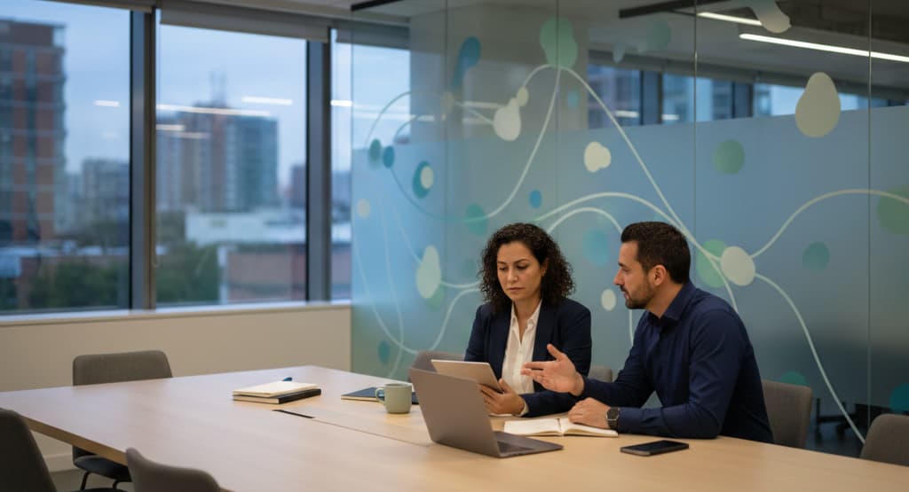 Ilustración conceptual sobre el clima organizacional como sistema vivo para la gestión de la salud mental, el bienestar y la productividad en las organizaciones.
